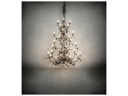 Meyda Oak Leaf 25-Light Brown Candelabra Chandelier