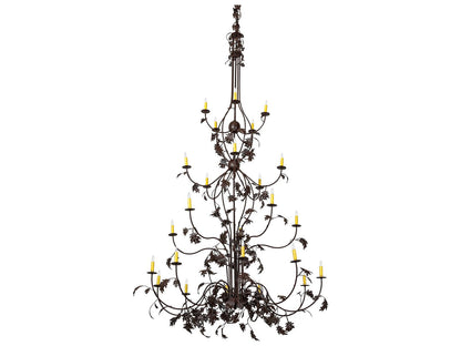 Meyda Oak Leaf 25-Light Brown Candelabra Chandelier