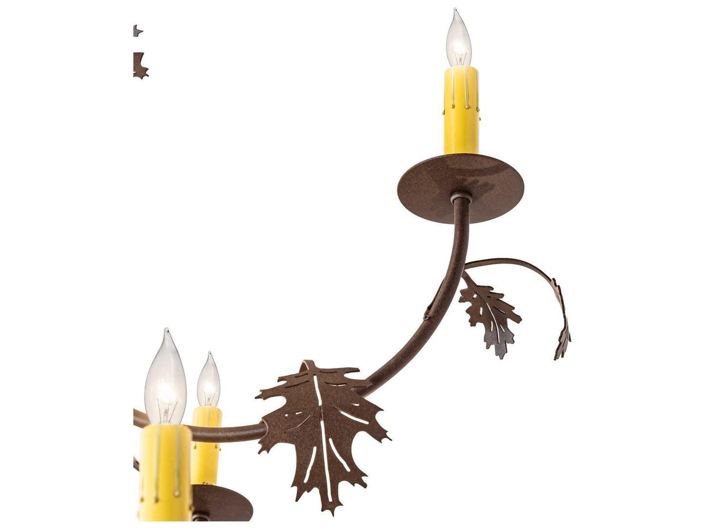 Meyda Oak Leaf 25-Light Brown Candelabra Chandelier