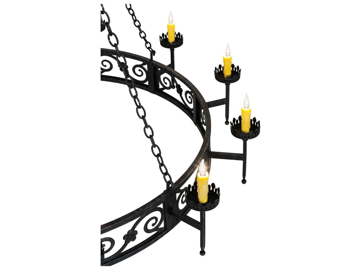 Meyda Majella 20-Light Candelabra Round Chandelier in Antique Iron Gate