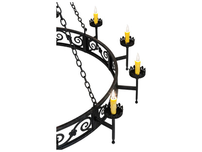 Meyda Majella 20-Light Candelabra Round Chandelier in Antique Iron Gate