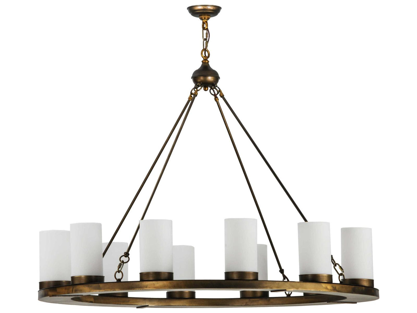Meyda 12-Light Loxley Chandelier in Antique Copper and White