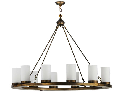 Meyda 12-Light Loxley Chandelier in Antique Copper and White
