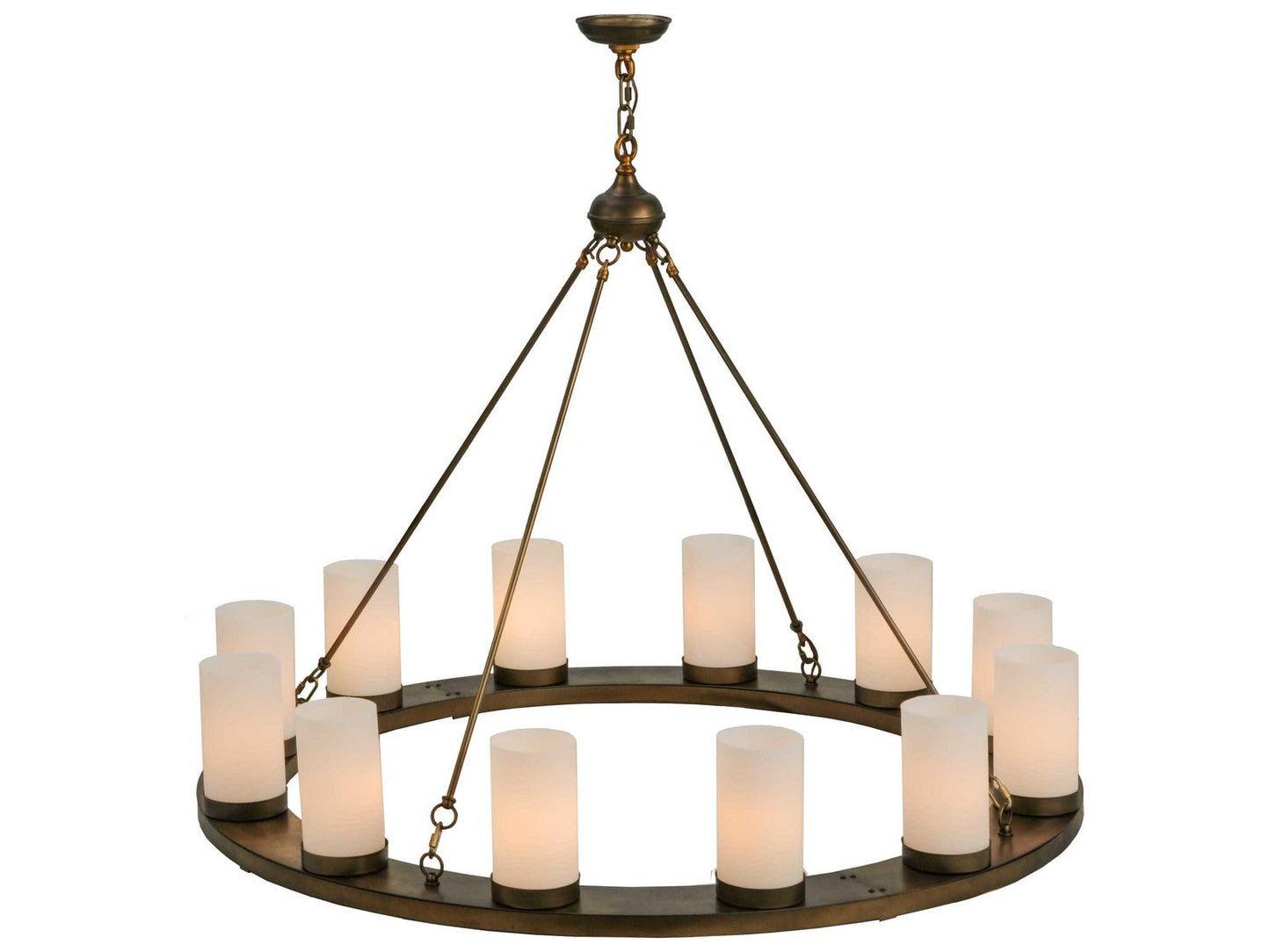 Meyda 12-Light Loxley Chandelier in Antique Copper and White