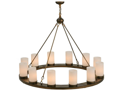 Meyda 12-Light Loxley Chandelier in Antique Copper and White