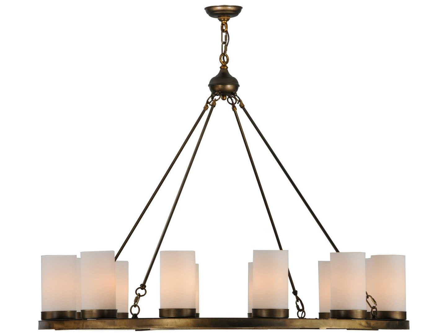 Meyda 12-Light Loxley Chandelier in Antique Copper and White