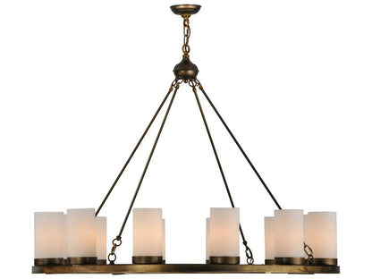 Meyda 12-Light Loxley Chandelier in Antique Copper and White