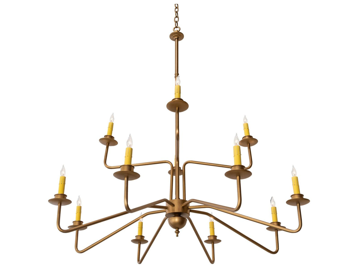 Meyda Yanis 12-Light Two-Tier Chandelier in Gold Metallic