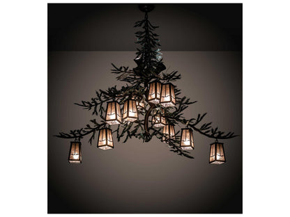Meyda Pine Branch Valley View 12 3-Light Bronze Lantern Chandelier