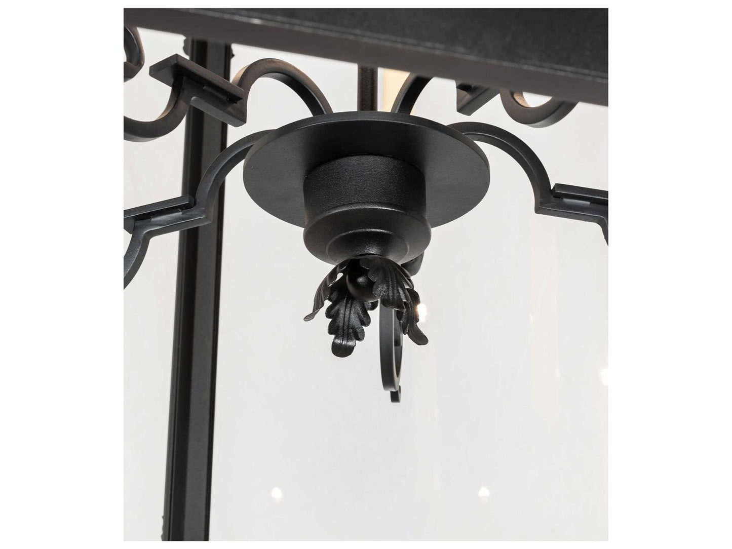 Meyda Lattimer 5-Light Black Ivory Clear Glass Lantern Chandelier