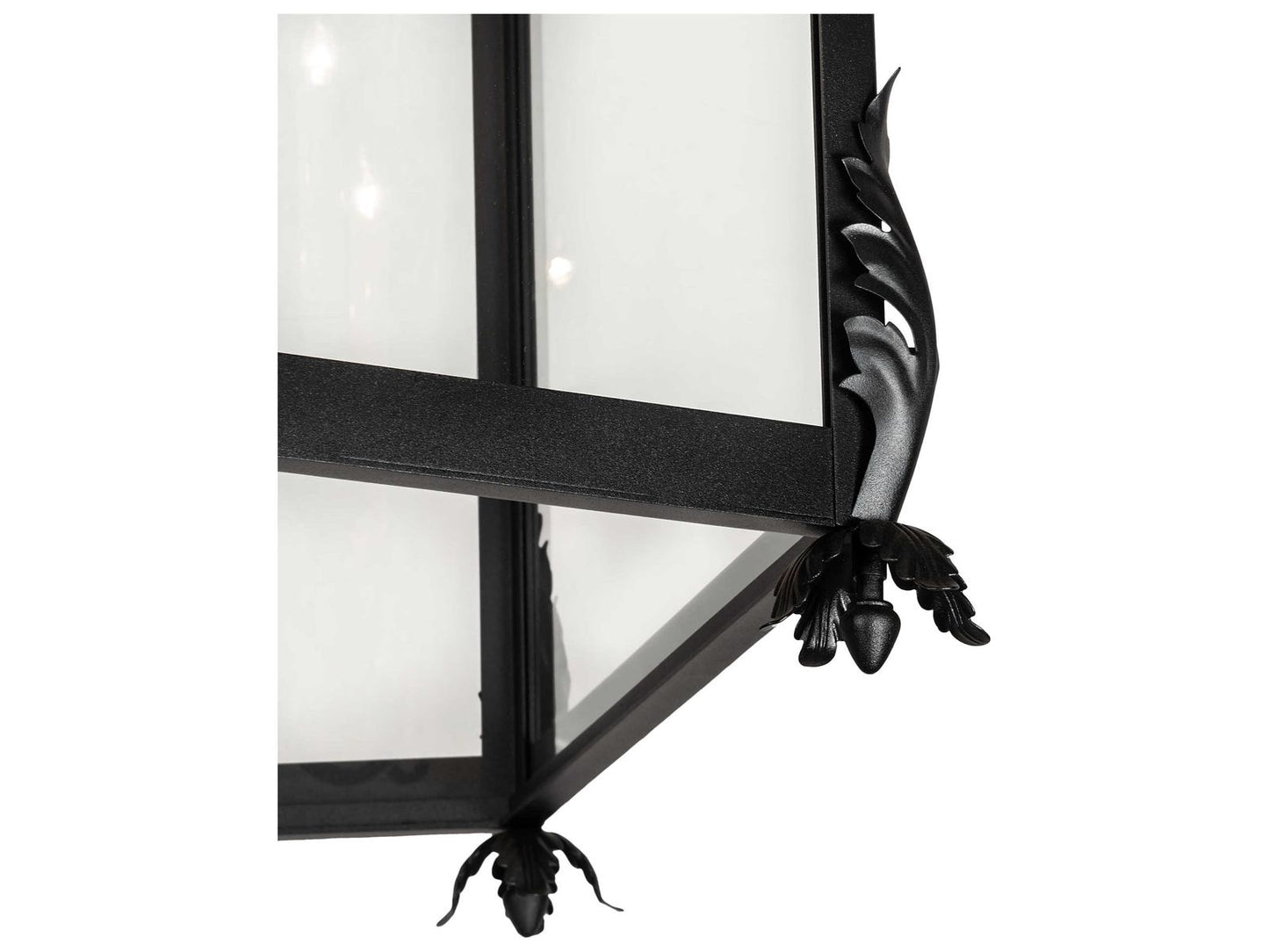 Meyda Lattimer 5-Light Black Ivory Clear Glass Lantern Chandelier
