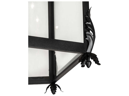 Meyda Lattimer 5-Light Black Ivory Clear Glass Lantern Chandelier