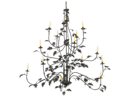 Meyda Oak Leaf 15-Light Timeless Bronze Tiered Chandelier