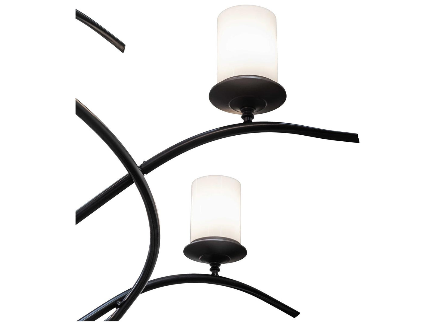 Meyda Octavia 18-Light Tiered Chandelier in Solar Black with Statuario Idalight