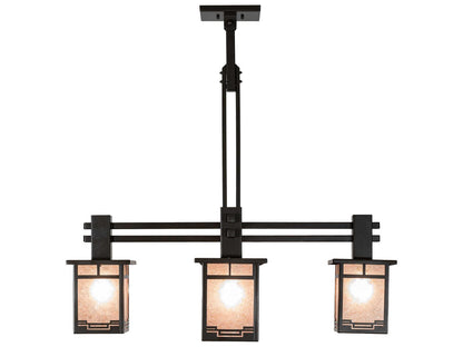 Meyda Roylance 5-Light Geometric Lantern Chandelier in Antique Copper and Timeless Bronze