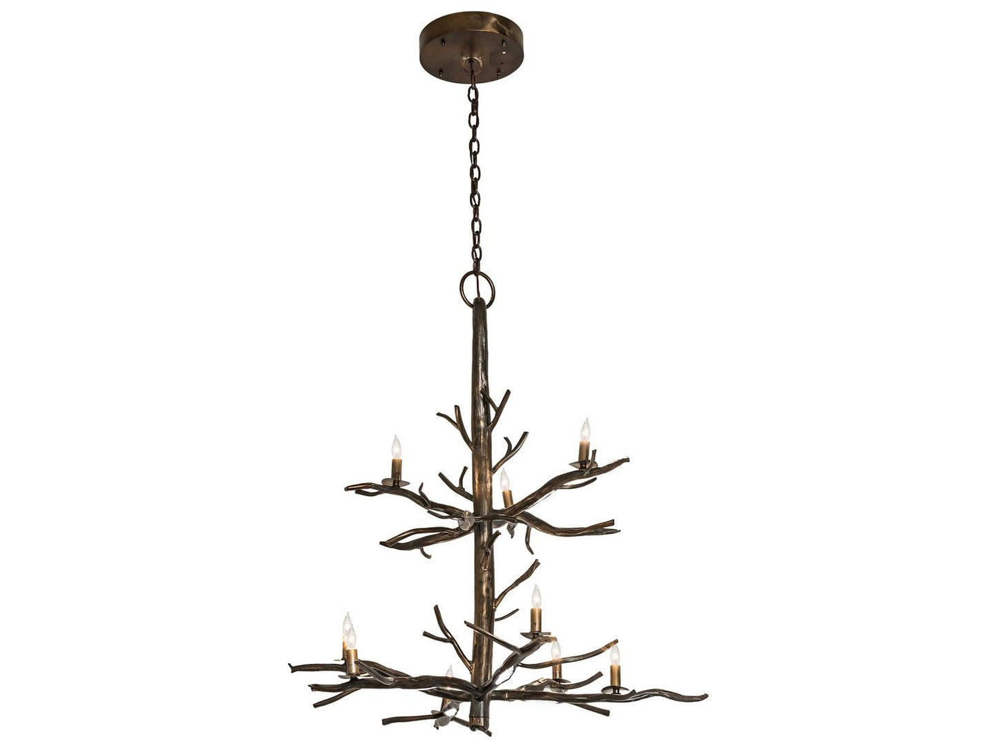 Meyda Winter Solstice 9-Light LED Candelabra Chandelier in Antique Copper