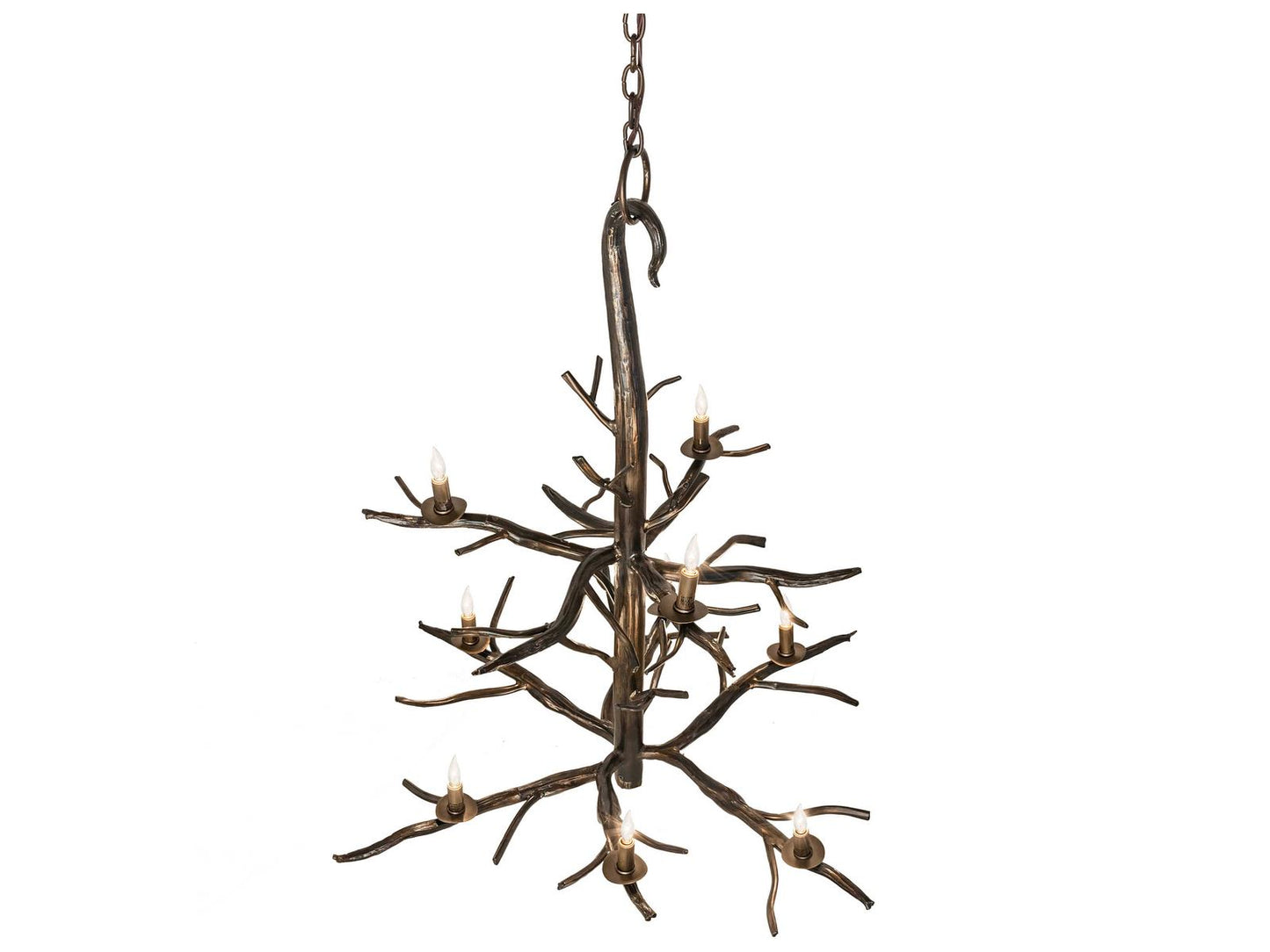 Meyda Winter Solstice 9-Light LED Candelabra Chandelier in Antique Copper