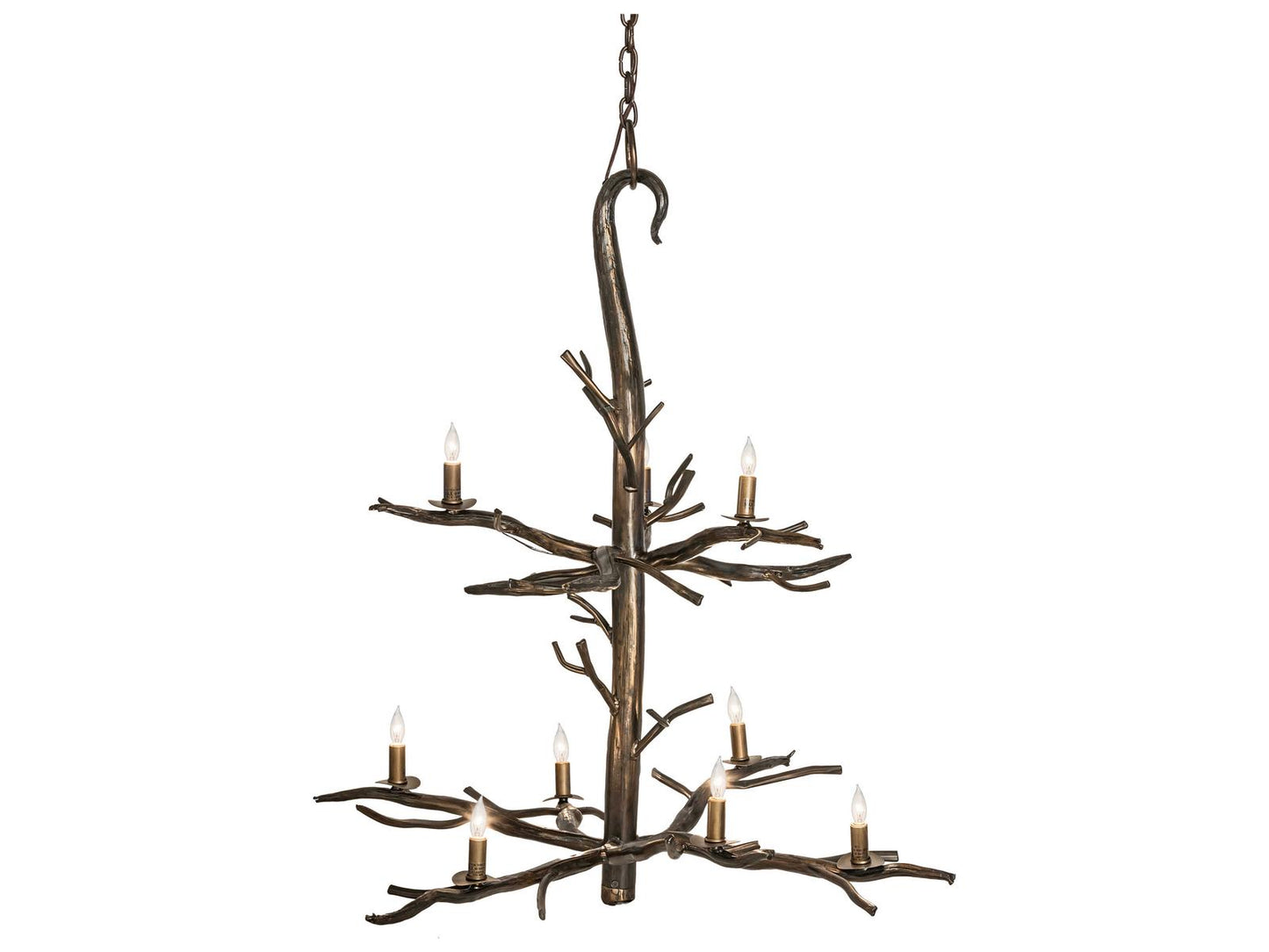Meyda Winter Solstice 9-Light LED Candelabra Chandelier in Antique Copper