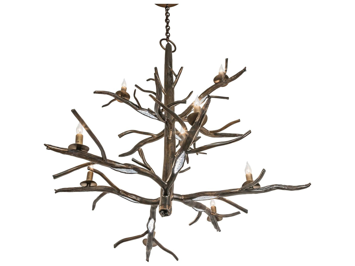 Meyda Winter Solstice 9-Light LED Candelabra Chandelier in Antique Copper