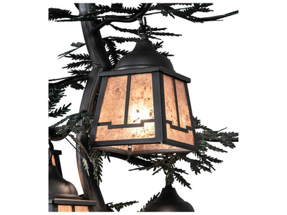Meyda Pine Branch Valley View 5-Light Lantern Chandelier in Gunmetal Gray