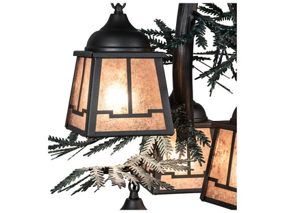 Meyda Pine Branch Valley View 5-Light Lantern Chandelier in Gunmetal Gray