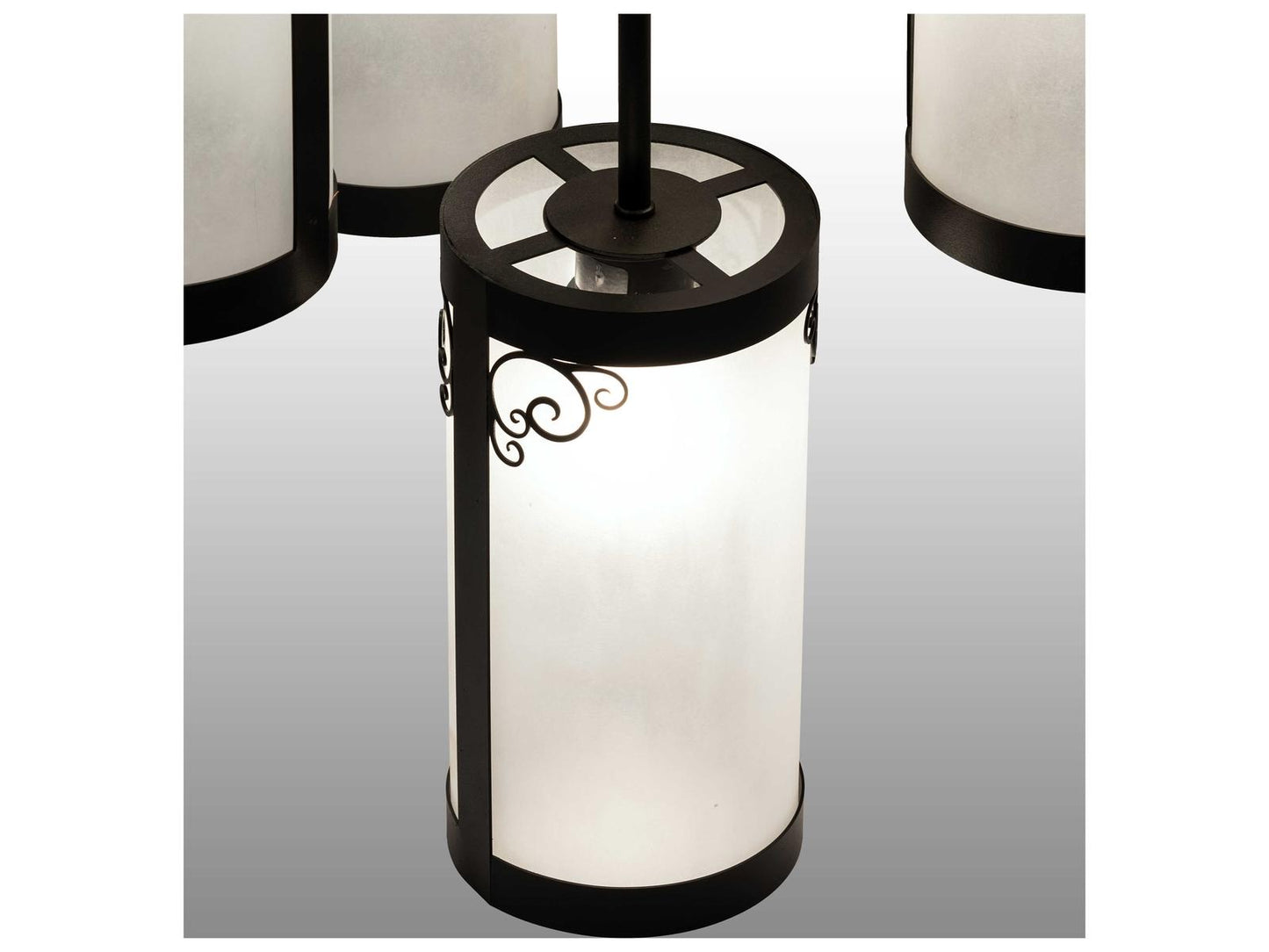 Meyda Putrelo 6-Light Cascading Chandelier in Old Wrought Iron Finish