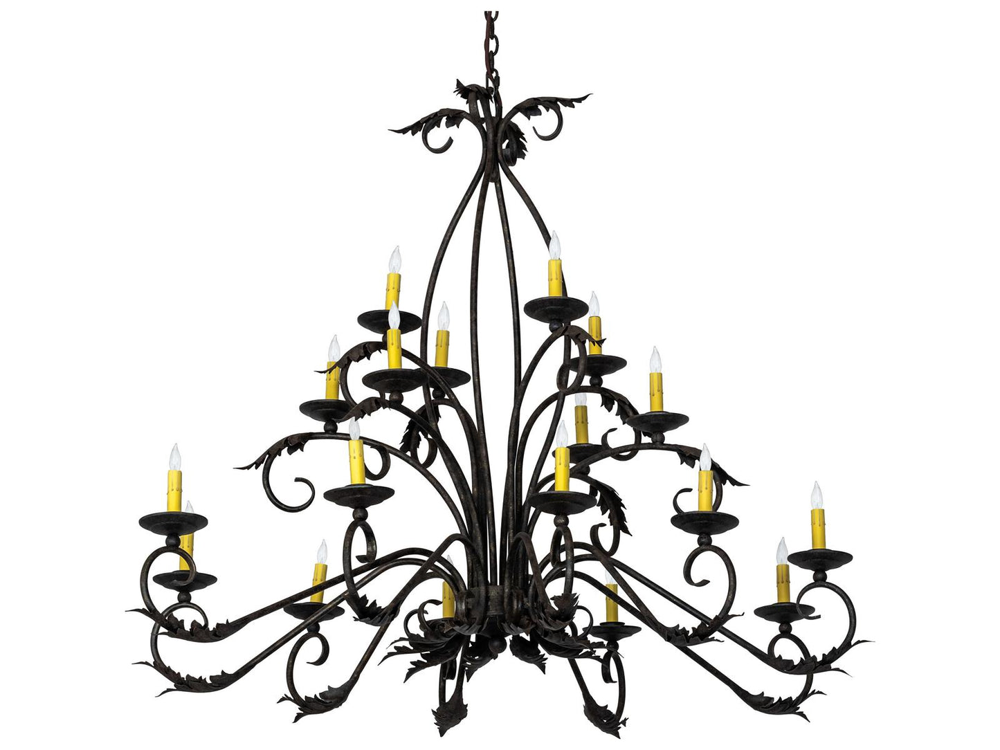 Meyda Windsor 18-Light Candelabra Chandelier in Antique Brown Finish