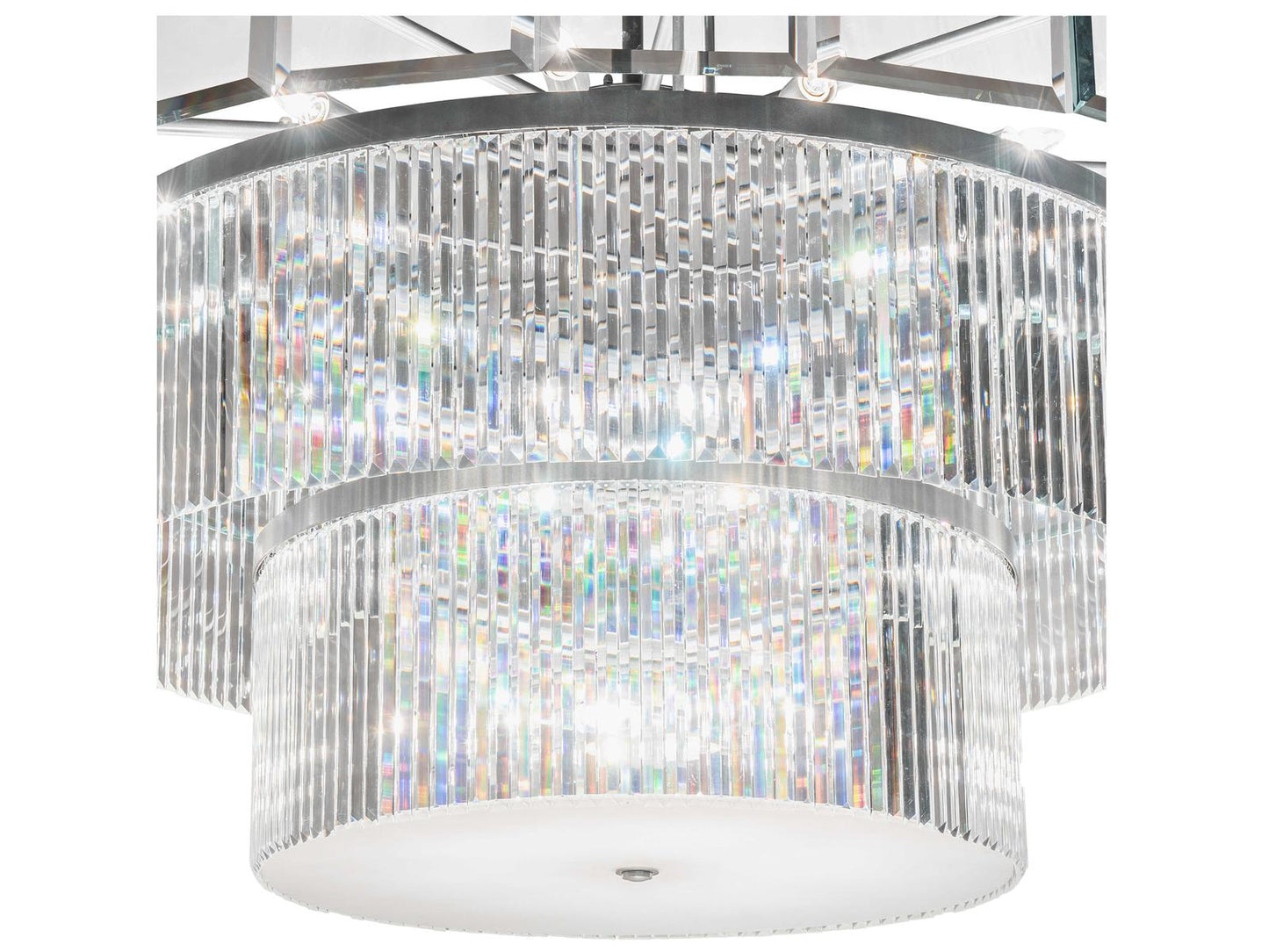 Meyda Beckam 27-Light Crystal Clear Glass Tiered Chandelier in Sparkle Silver Finish