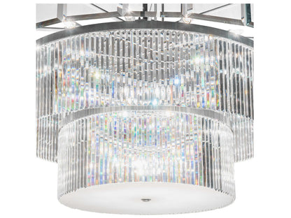 Meyda Beckam 27-Light Crystal Clear Glass Tiered Chandelier in Sparkle Silver Finish