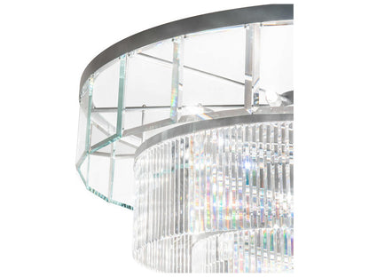Meyda Beckam 27-Light Crystal Clear Glass Tiered Chandelier in Sparkle Silver Finish