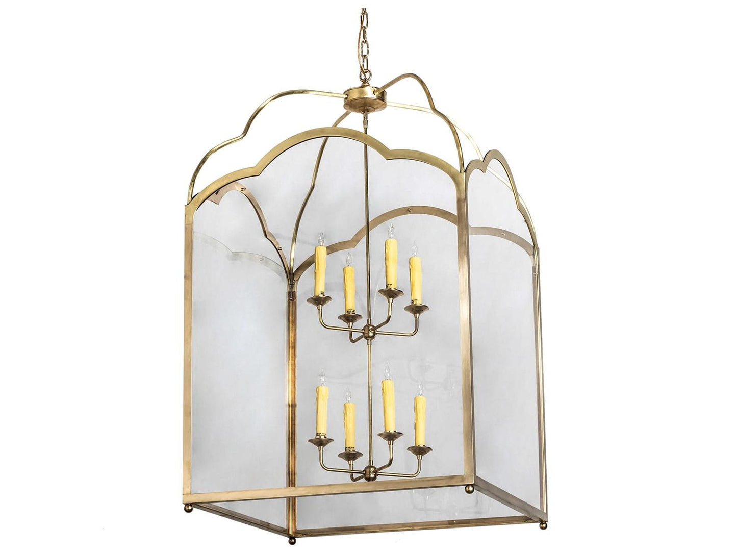 Meyda Claudette 8-Light Tiered Chandelier in Raw Brass with Crystal Idalight