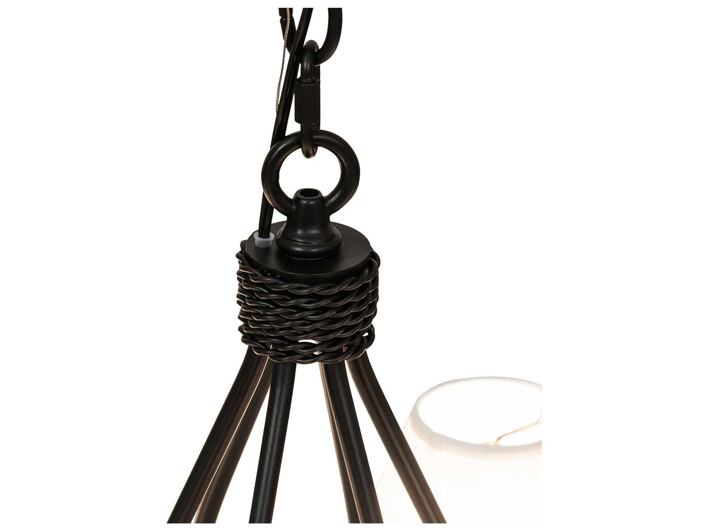 Meyda 6-Light Squire Blackwash Empire Chandelier with White Parchment Shades