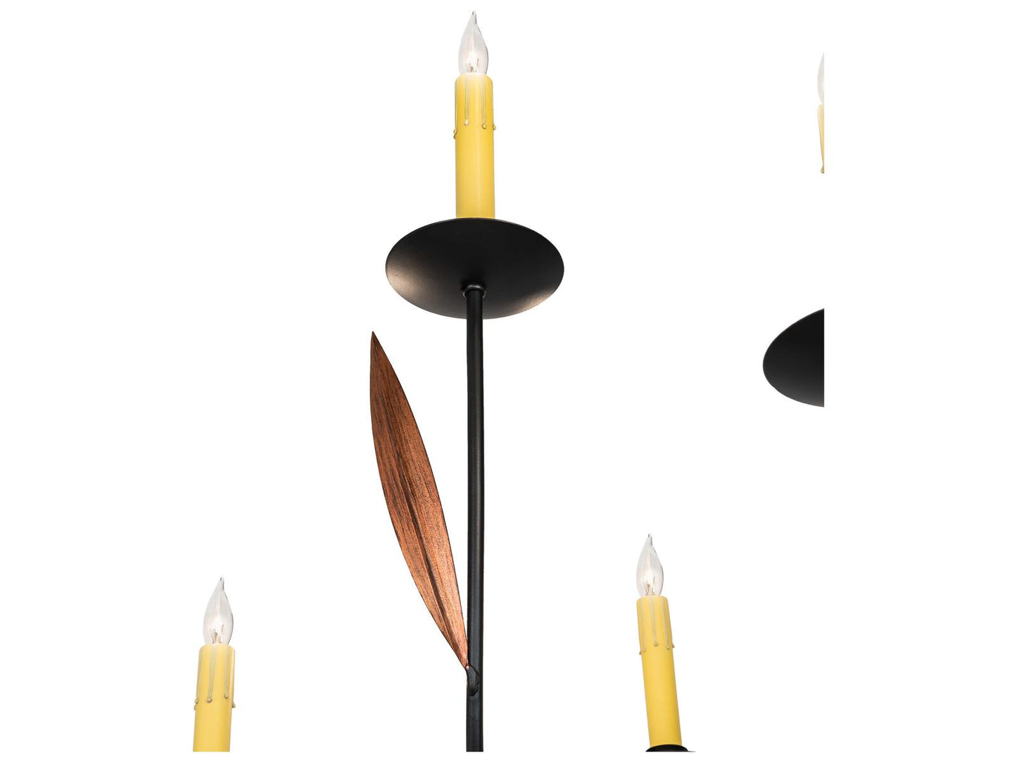 Meyda Layla 9-Light Candelabra Chandelier in Blackwash and Cimarron Bronze