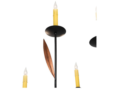 Meyda Layla 9-Light Candelabra Chandelier in Blackwash and Cimarron Bronze
