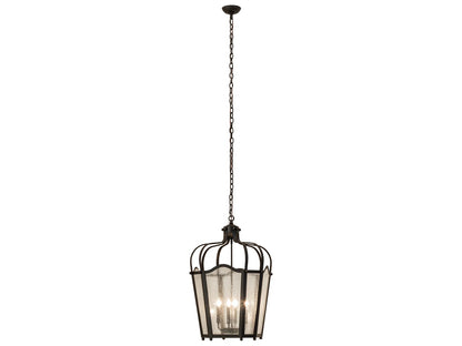 Meyda Citadel 4-Light Candelabra Chandelier in Oil Rubbed Bronze with Seeded Glass