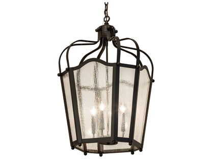 Meyda Citadel 4-Light Candelabra Chandelier in Oil Rubbed Bronze with Seeded Glass