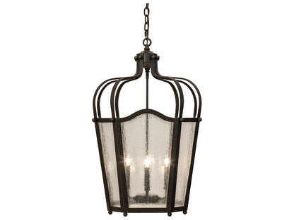 Meyda Citadel 4-Light Candelabra Chandelier in Oil Rubbed Bronze with Seeded Glass