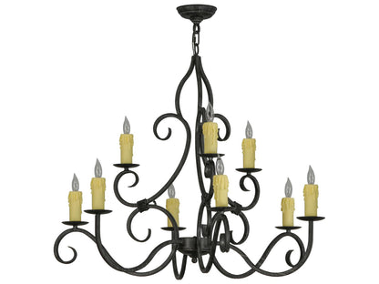 Meyda Clayton 9-Light Candelabra Chandelier in Cajun Spice