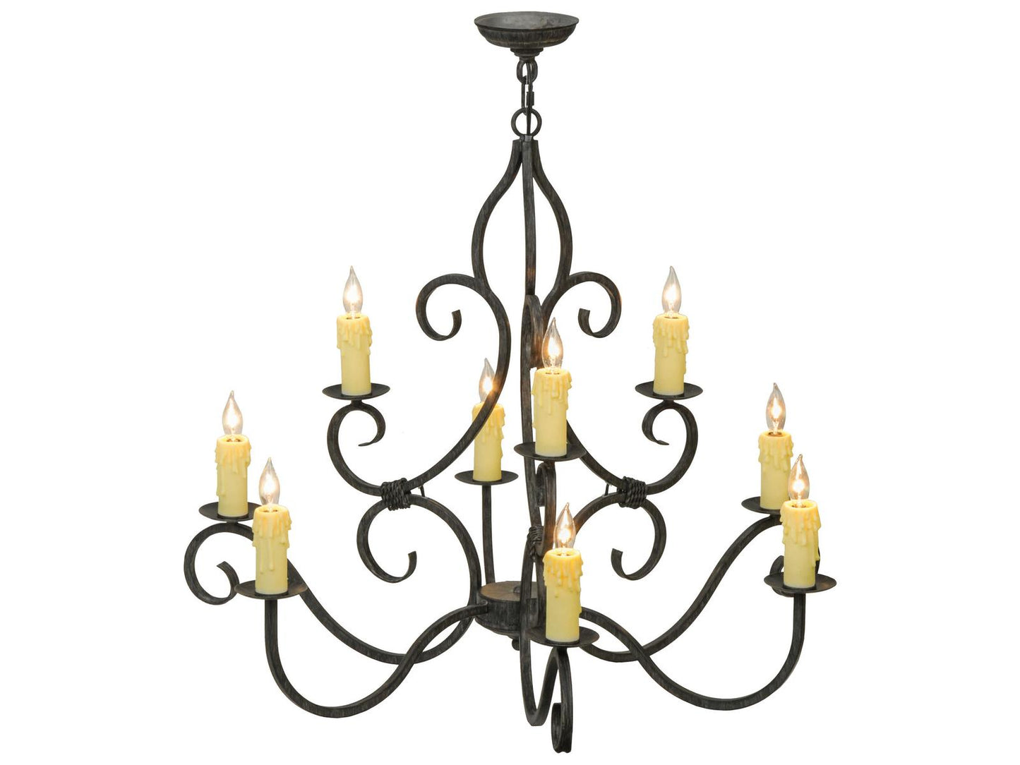 Meyda Clayton 9-Light Candelabra Chandelier in Cajun Spice