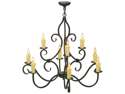Meyda Clayton 9-Light Candelabra Chandelier in Cajun Spice