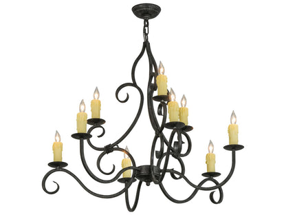 Meyda Clayton 9-Light Candelabra Chandelier in Cajun Spice