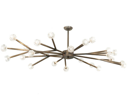 Meyda Benning 24-Light Antique Brass Chandelier with Clear Crystal
