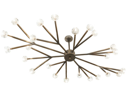 Meyda Benning 24-Light Antique Brass Chandelier with Clear Crystal