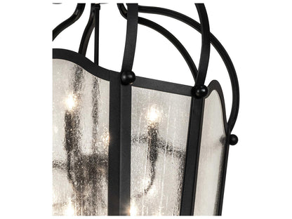 Meyda Citadel 10-Light Textured Black Glass Chandelier with Clear Seeded Glass