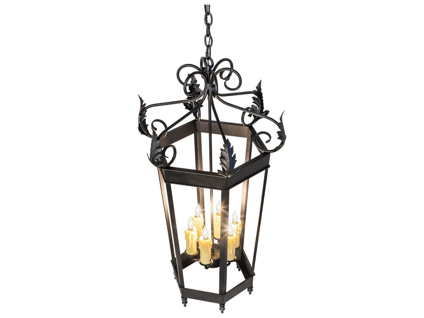 Meyda Regency 6-Light Traditional Steel Chandelier in Oxidized Steel