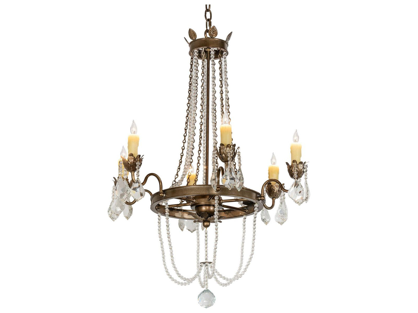 Meyda Tiffany 6-Light Dominique Crystal Chandelier in Black Hills Gold