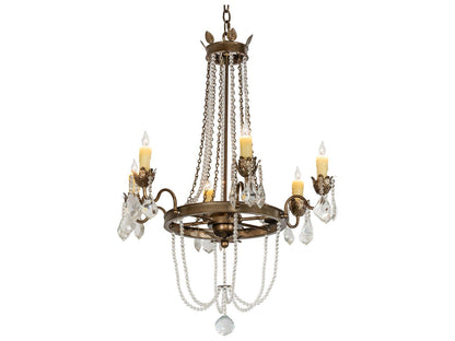 Meyda Tiffany 6-Light Dominique Crystal Chandelier in Black Hills Gold