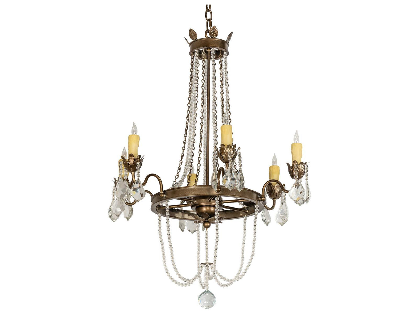 Meyda Tiffany 6-Light Dominique Crystal Chandelier in Black Hills Gold