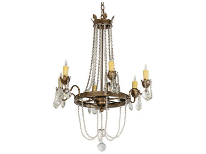 Meyda Tiffany 6-Light Dominique Crystal Chandelier in Black Hills Gold