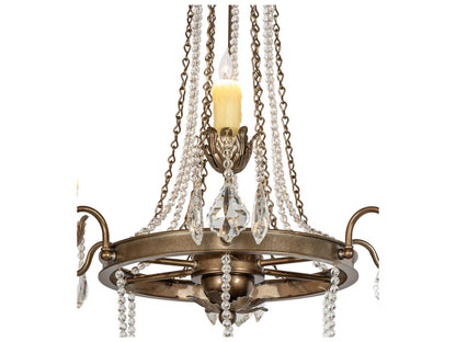 Meyda Tiffany 6-Light Dominique Crystal Chandelier in Black Hills Gold